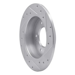 Hyundai Elantra Coupe Brake Rotor (1) - Rear Left - R1 Concepts - Drilled & Slotted - Silver - `11-`25